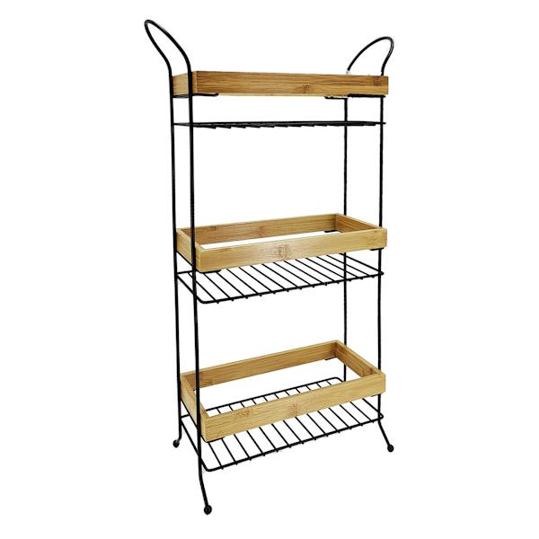 at home Black Bamboo Spa Rack