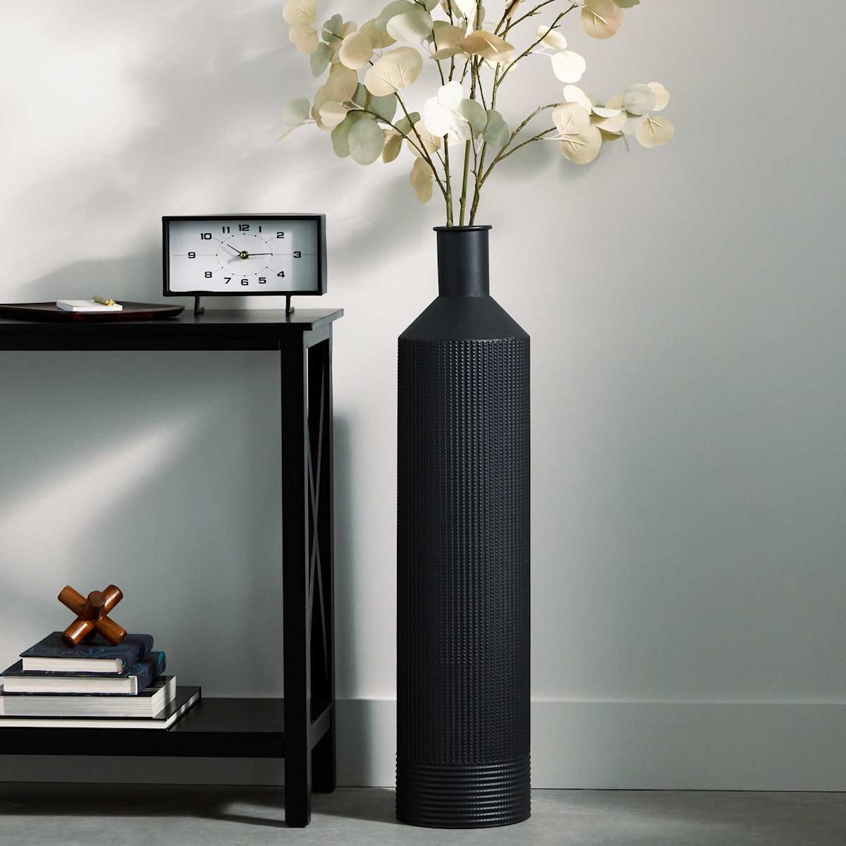 At Home Black Bottle Floor Vase 36"