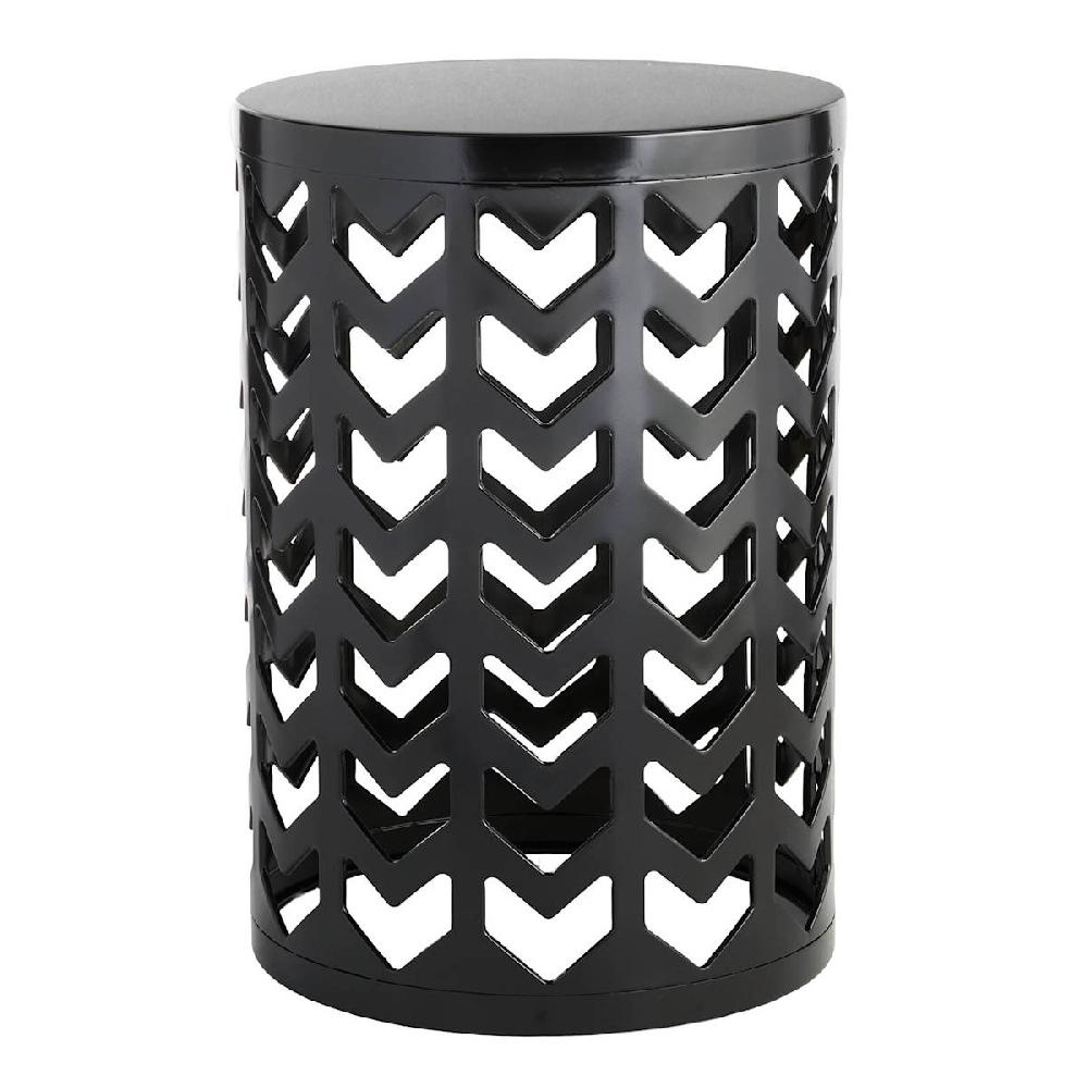 At Home Black Chevron Metal Plant Stand 20"