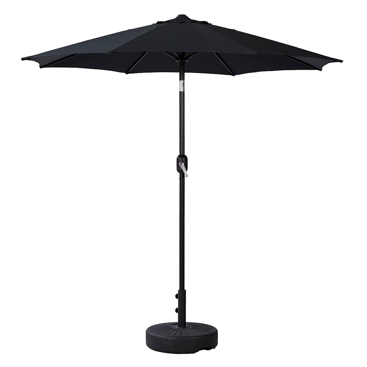 At Home Black Crank & Tilt Round Patio Umbrella 7.5'