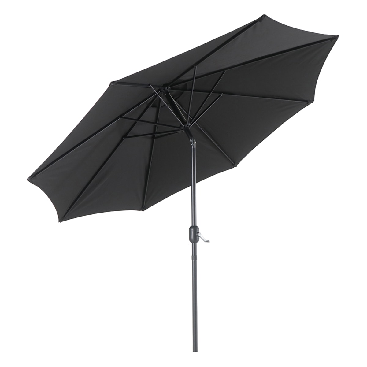 At Home Black Crank & Tilt Round Patio Umbrella 9'