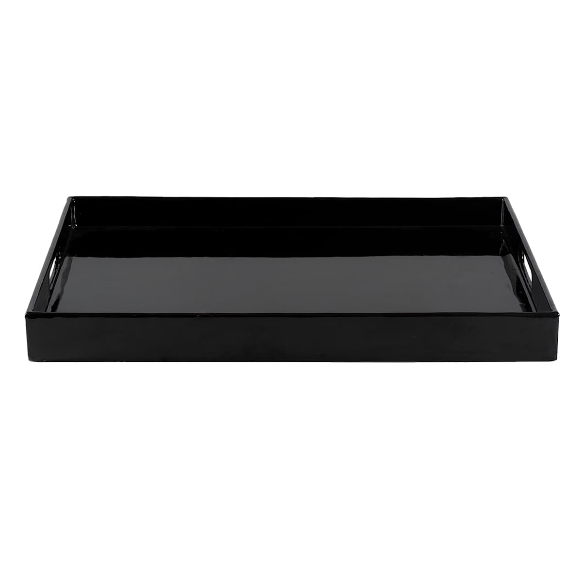 At Home Black Enameled Tray 19x14