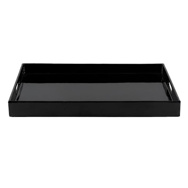 at home Black Enameled Tray 19x14