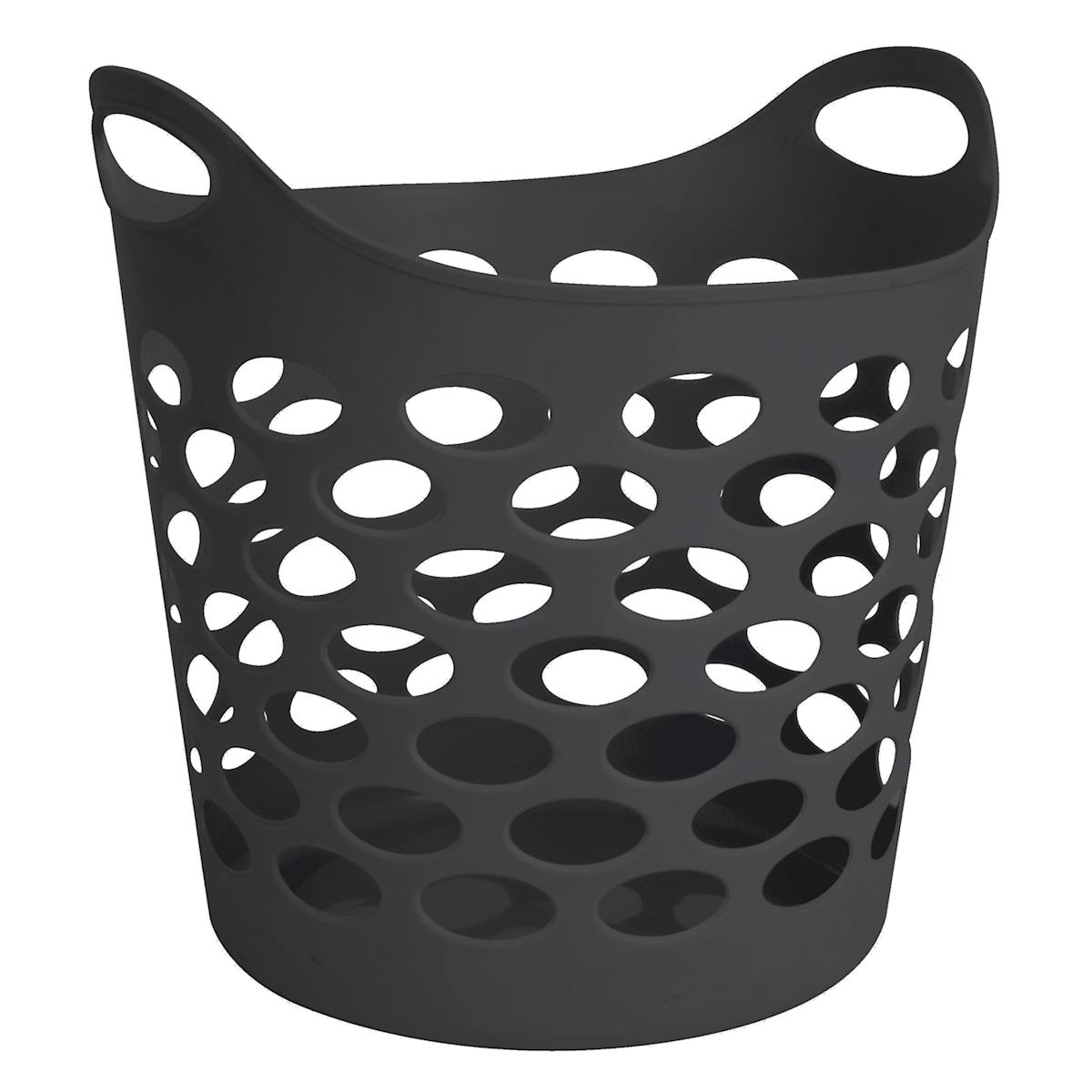 At Home Black Flexible Laundry Basket 30l