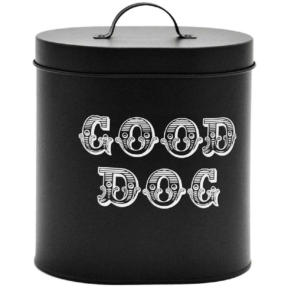 At Home Black Good Dog Treat Canister