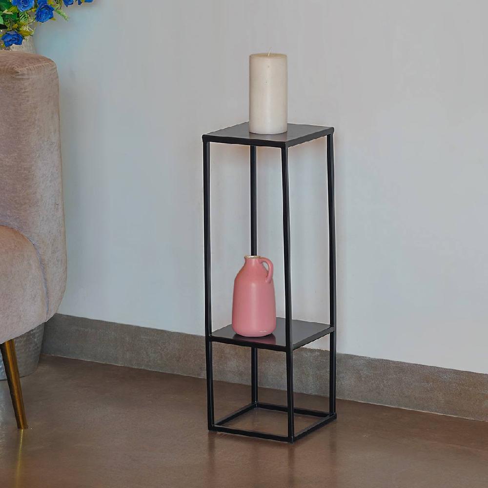 At Home Black Iron Metal Riser 23"