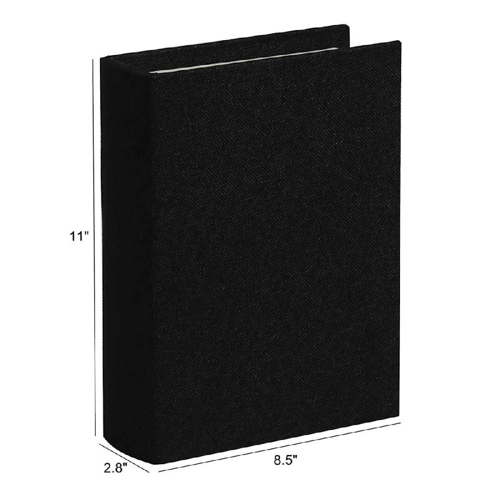 At Home Black Linen Book Box 11"