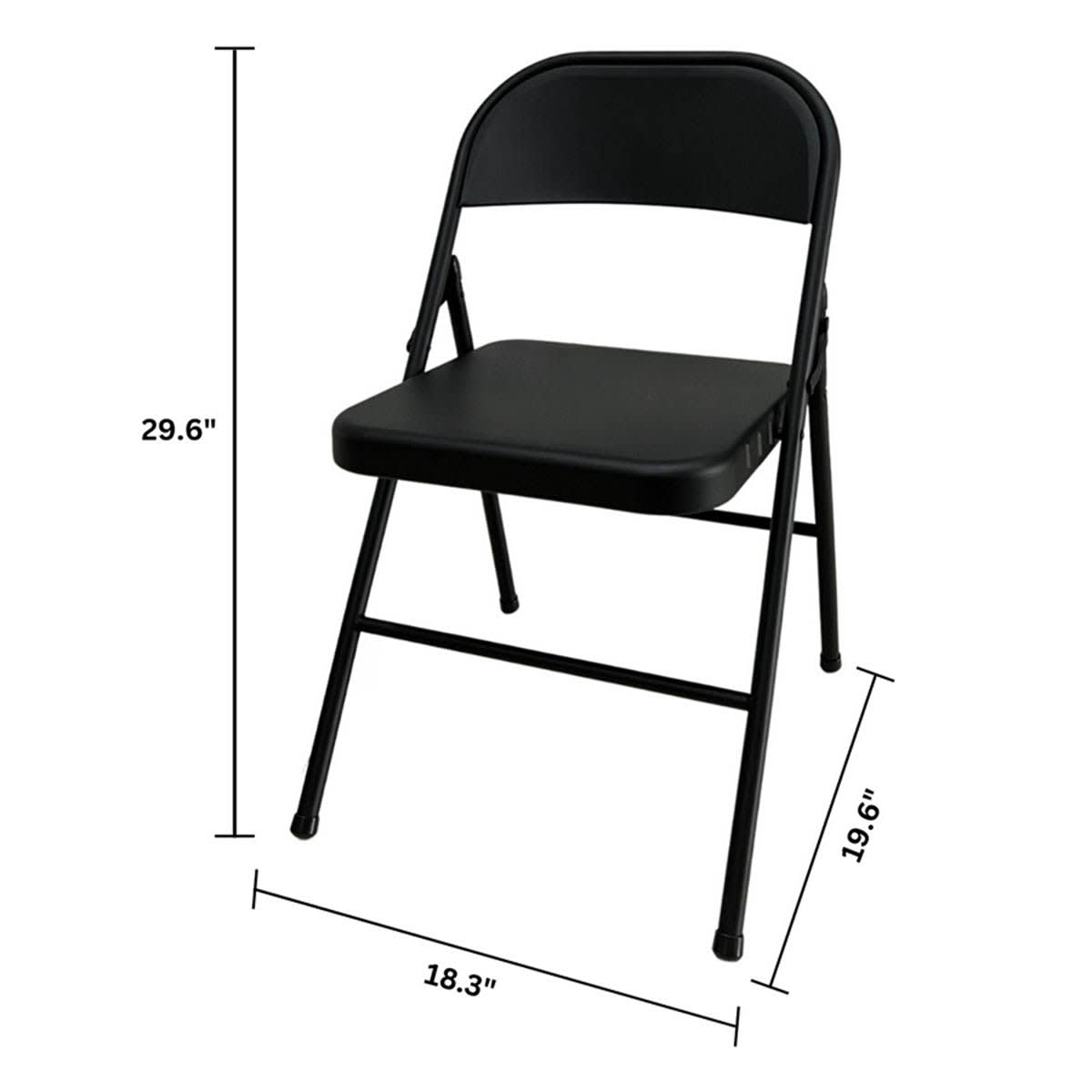 At Home Black Metal Folding Chair