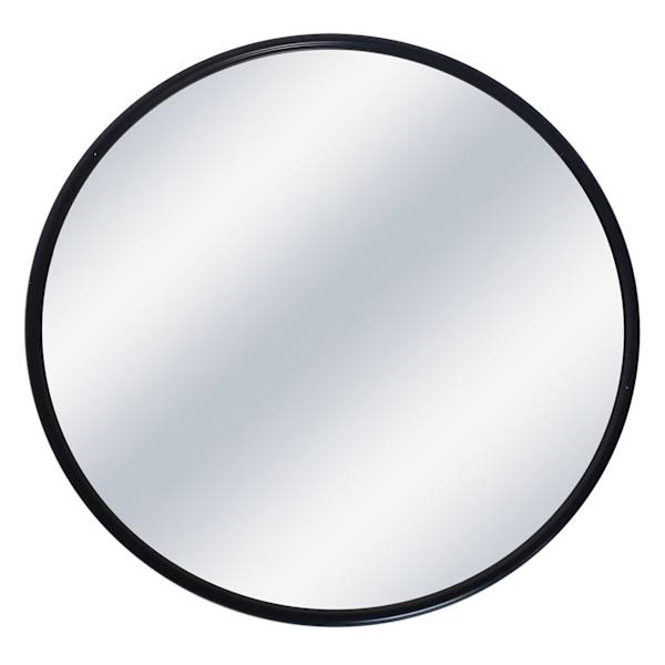 at home Black Metal Round Wall Mirror 32"