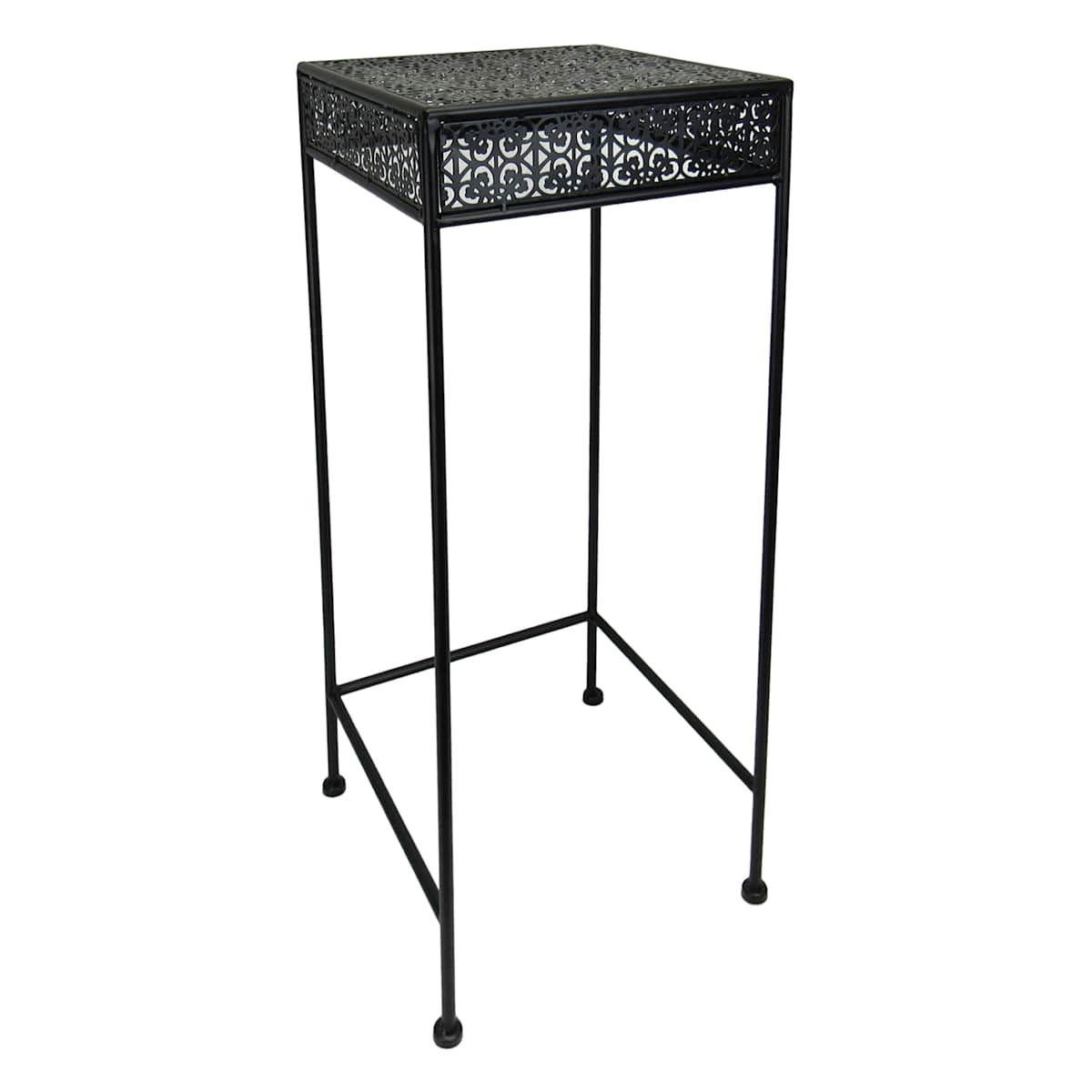 At Home Black Metal Square Plant Stand Large