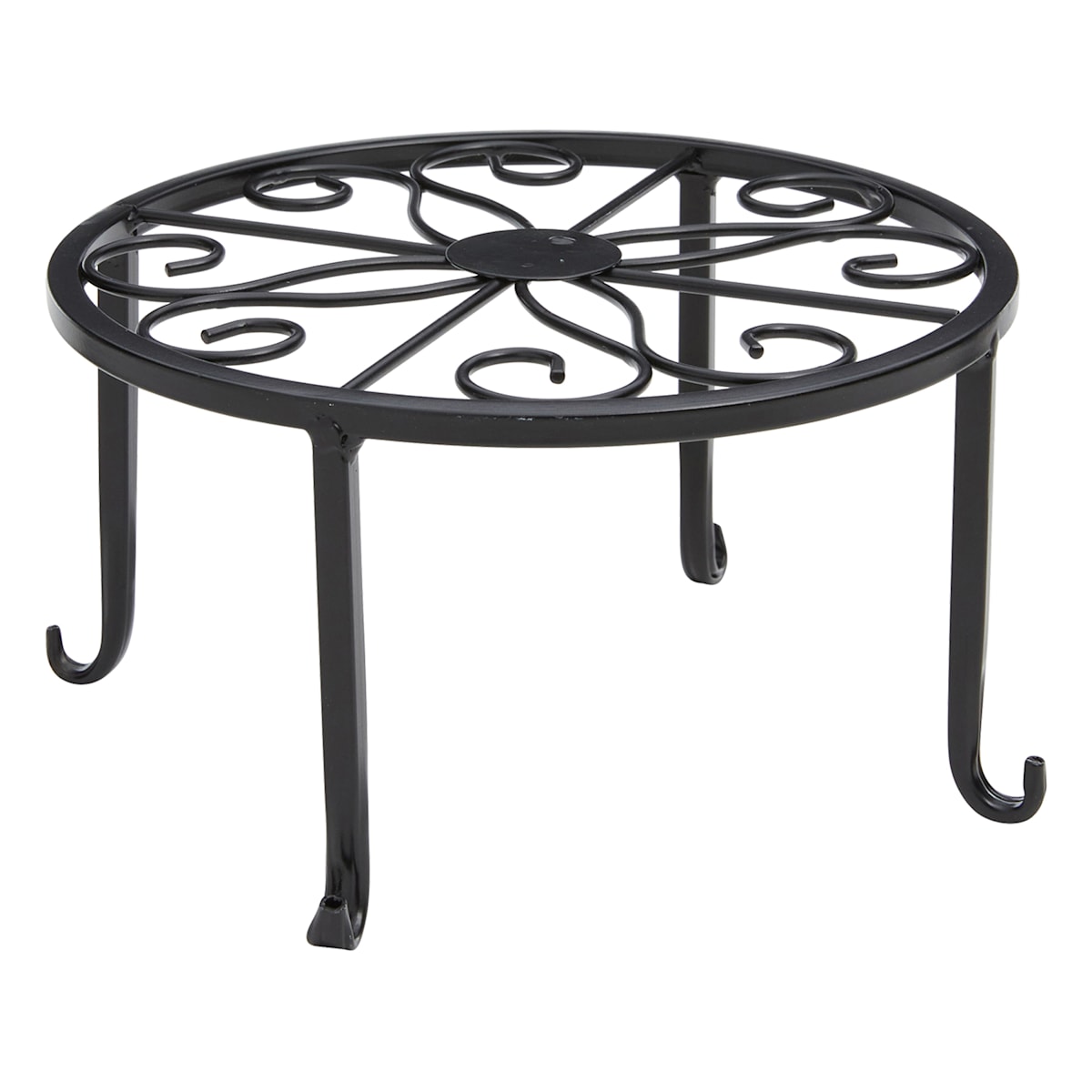 At Home Black Metal Star Plant Stand Small