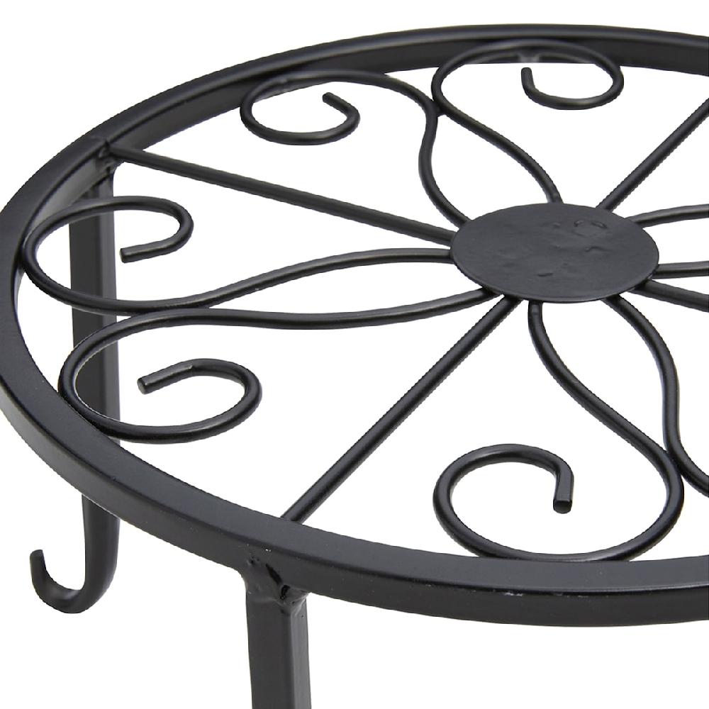 At Home Black Metal Star Plant Stand Small