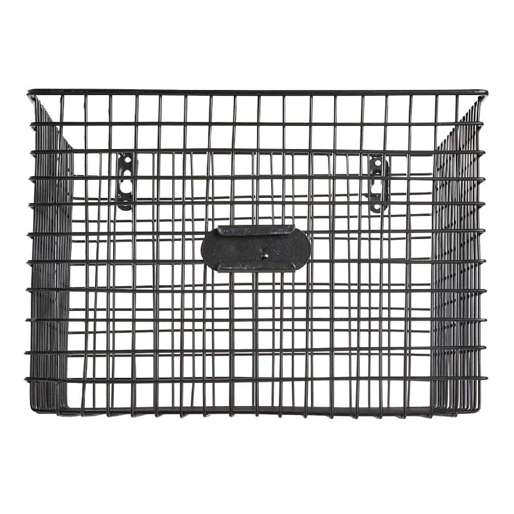 At Home Black Metal Wire Wall Basket Medium