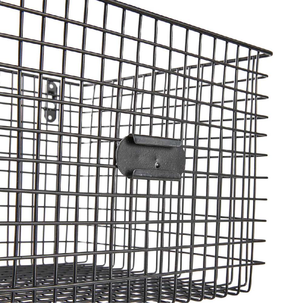 At Home Black Metal Wire Wall Basket Medium
