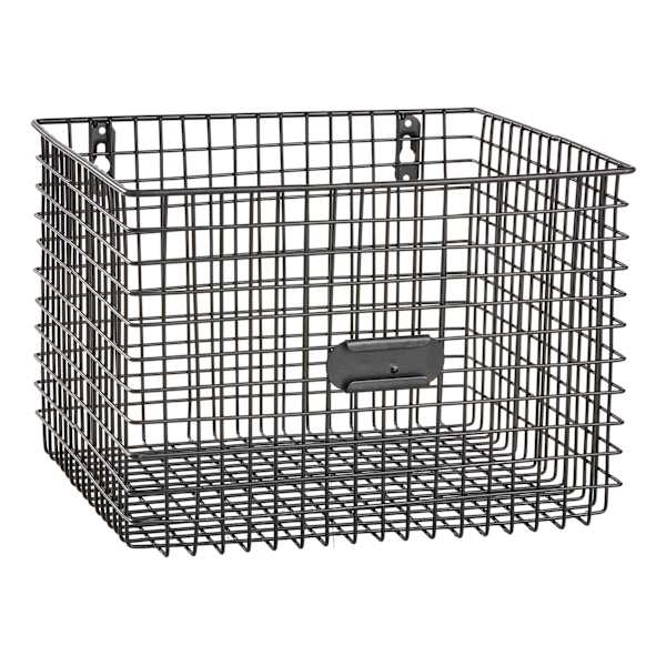 at home Black Metal Wire Wall Basket Medium