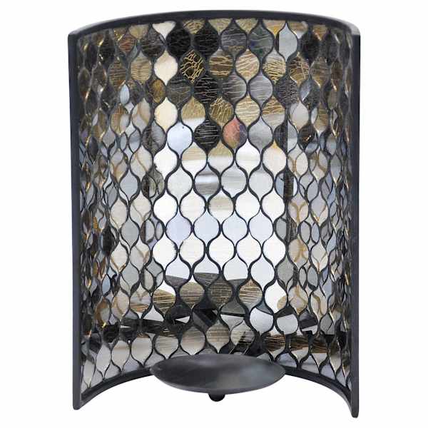 at home Black Mosaic Wall Sconce 10"