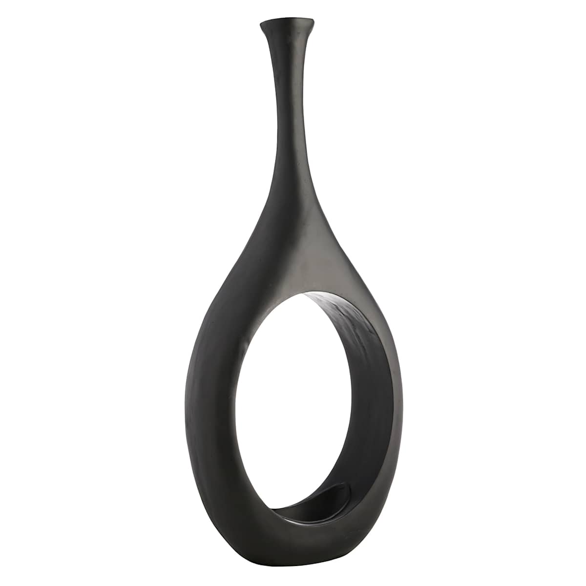At Home Black Open Circle Floor Vase 48"