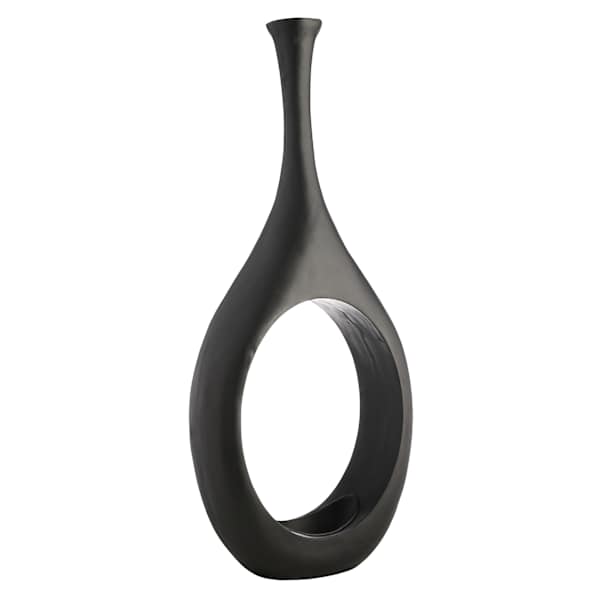 at home Black Open Circle Floor Vase 48"