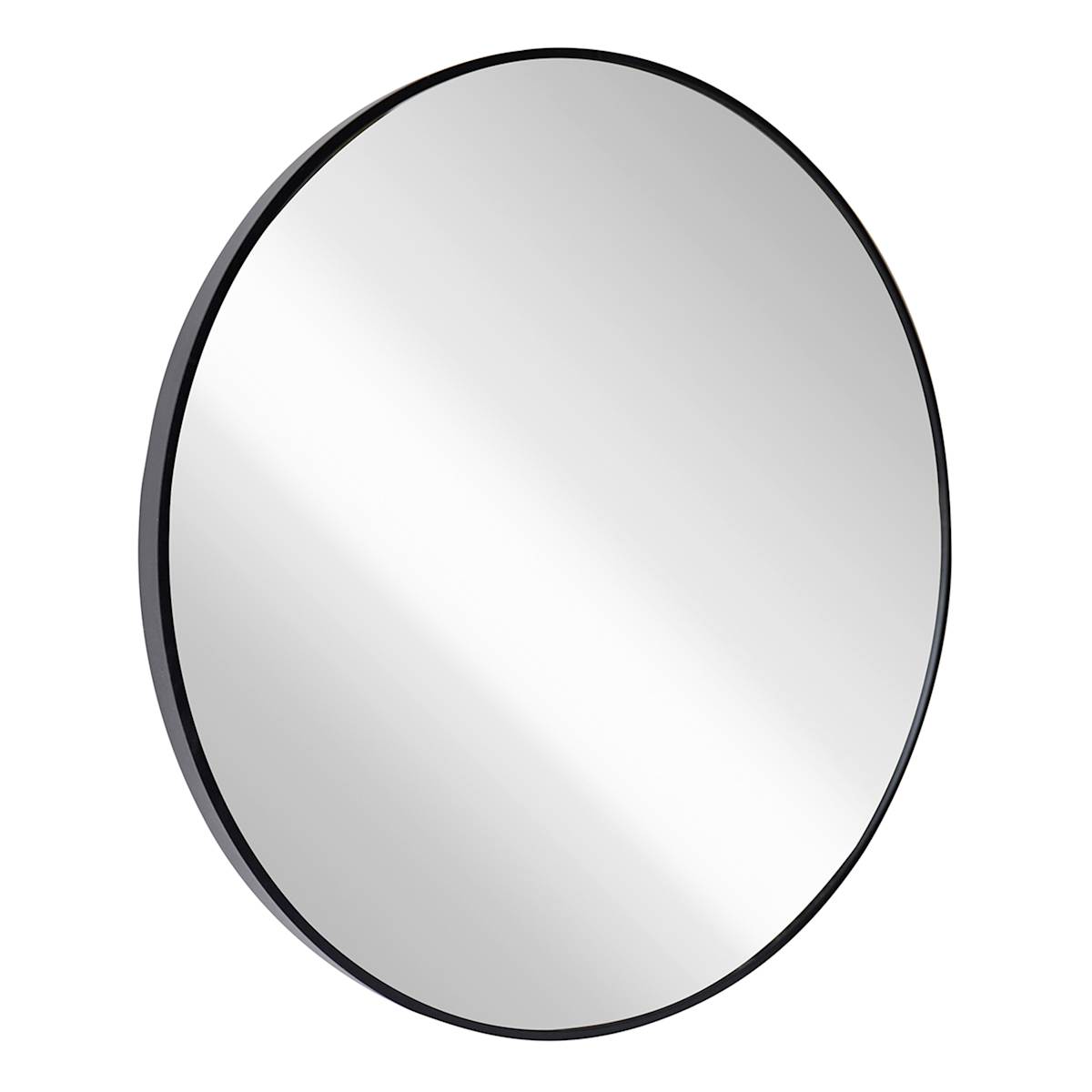 At Home Black Round Wall Mirror 30"