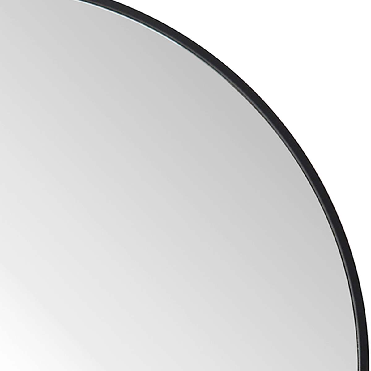 At Home Black Round Wall Mirror 30"