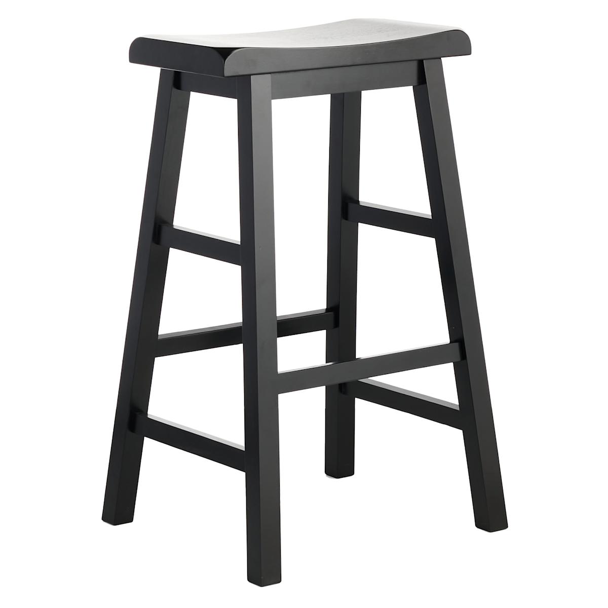 At Home Black Saddle Backless Barstool 29"