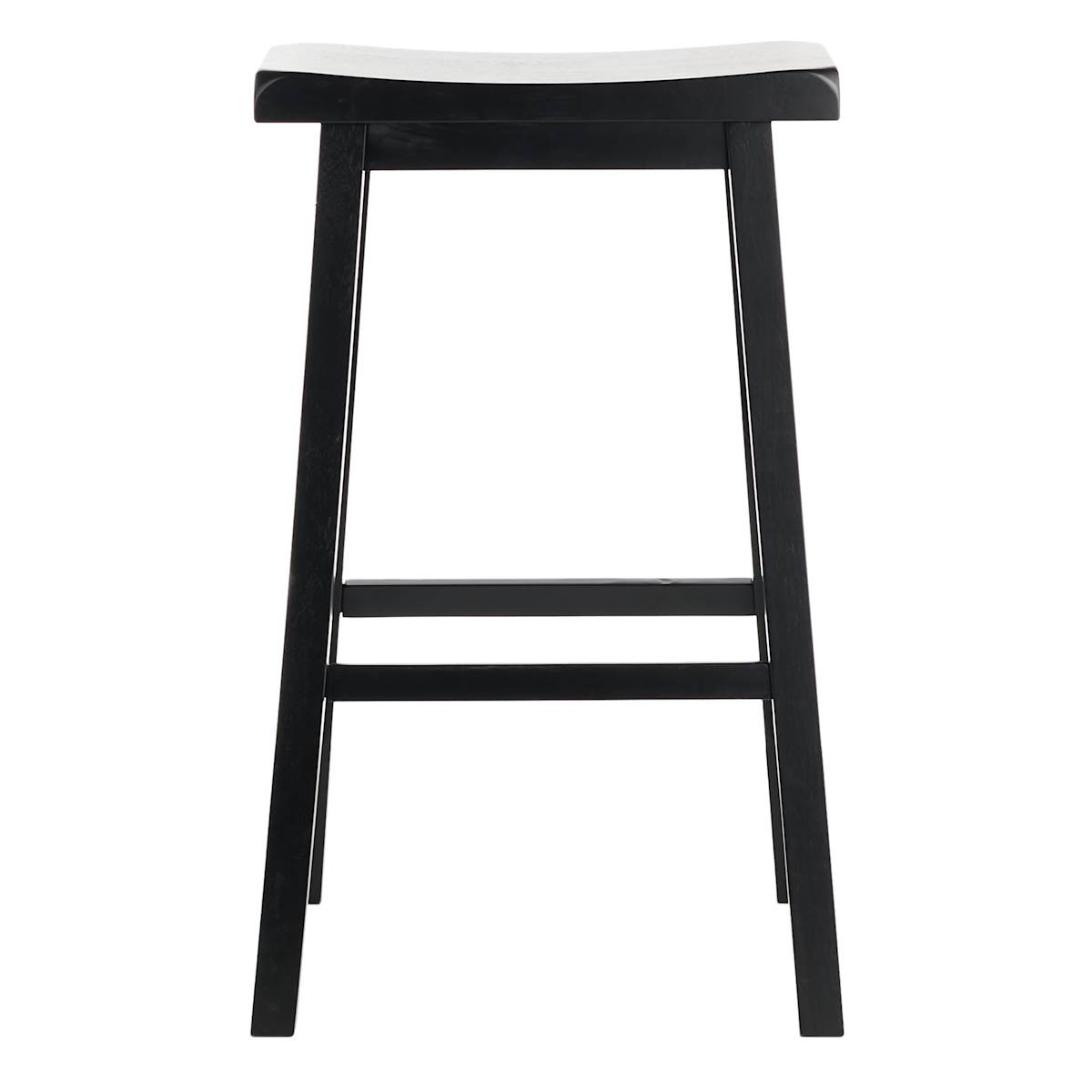At Home Black Saddle Backless Barstool 29"