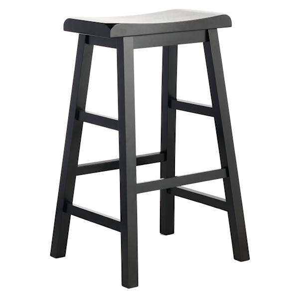 at home Black Saddle Backless Barstool 29"