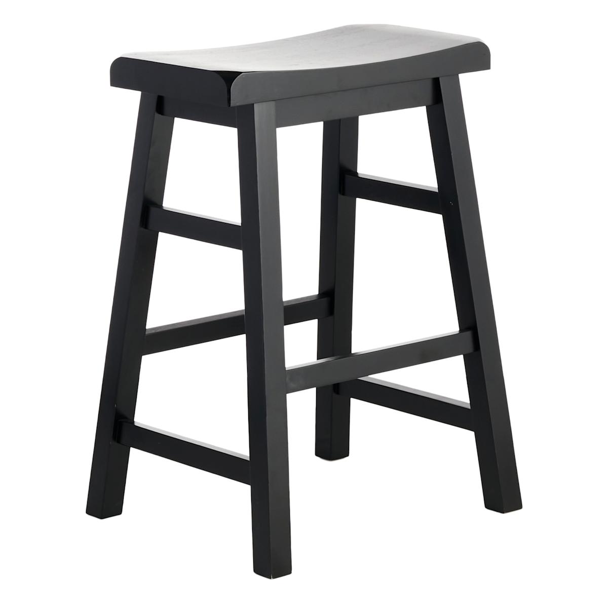 At Home Black Saddle Counter Stool 24"