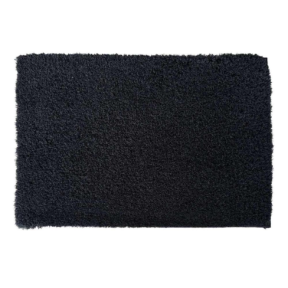 At Home Black Shag Bath Rug 16x24