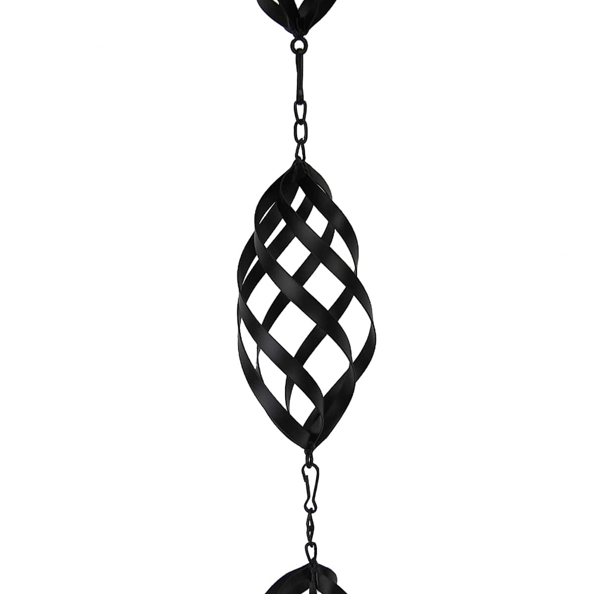 At Home Black Spirals Rain Chain 57"