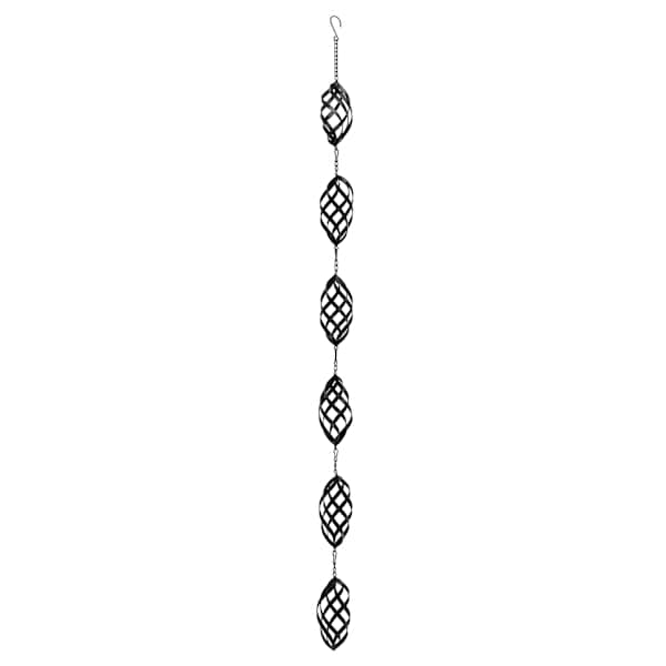 at home Black Spirals Rain Chain 57"