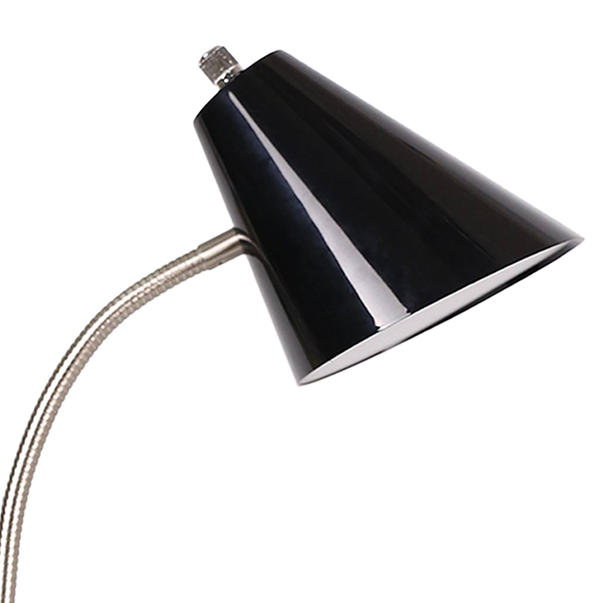 At Home Black Task Organizer Lamp 16"