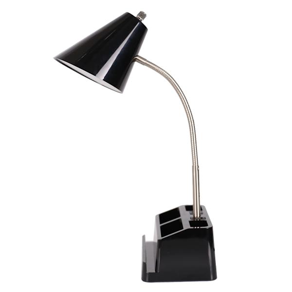 at home Black Task Organizer Lamp 16"