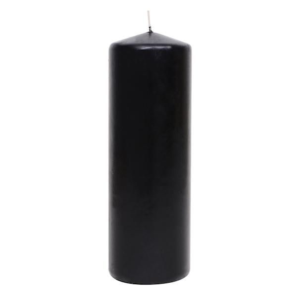 at home Black Unscented Overdip Pillar Candle 3x8