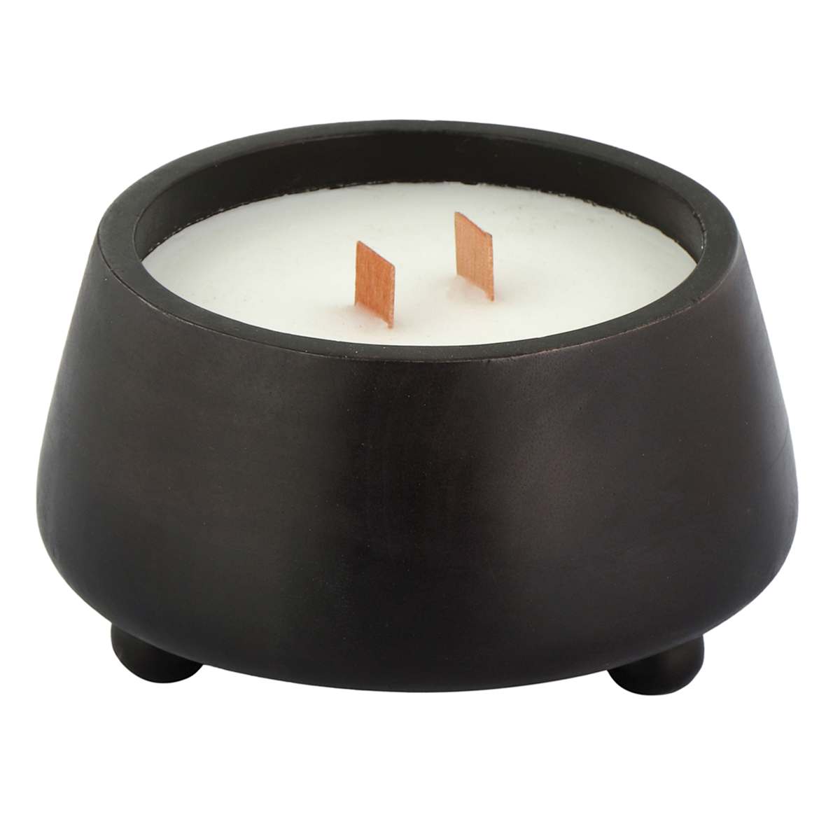 At Home Black Wood Wick Citronella Candle 12oz