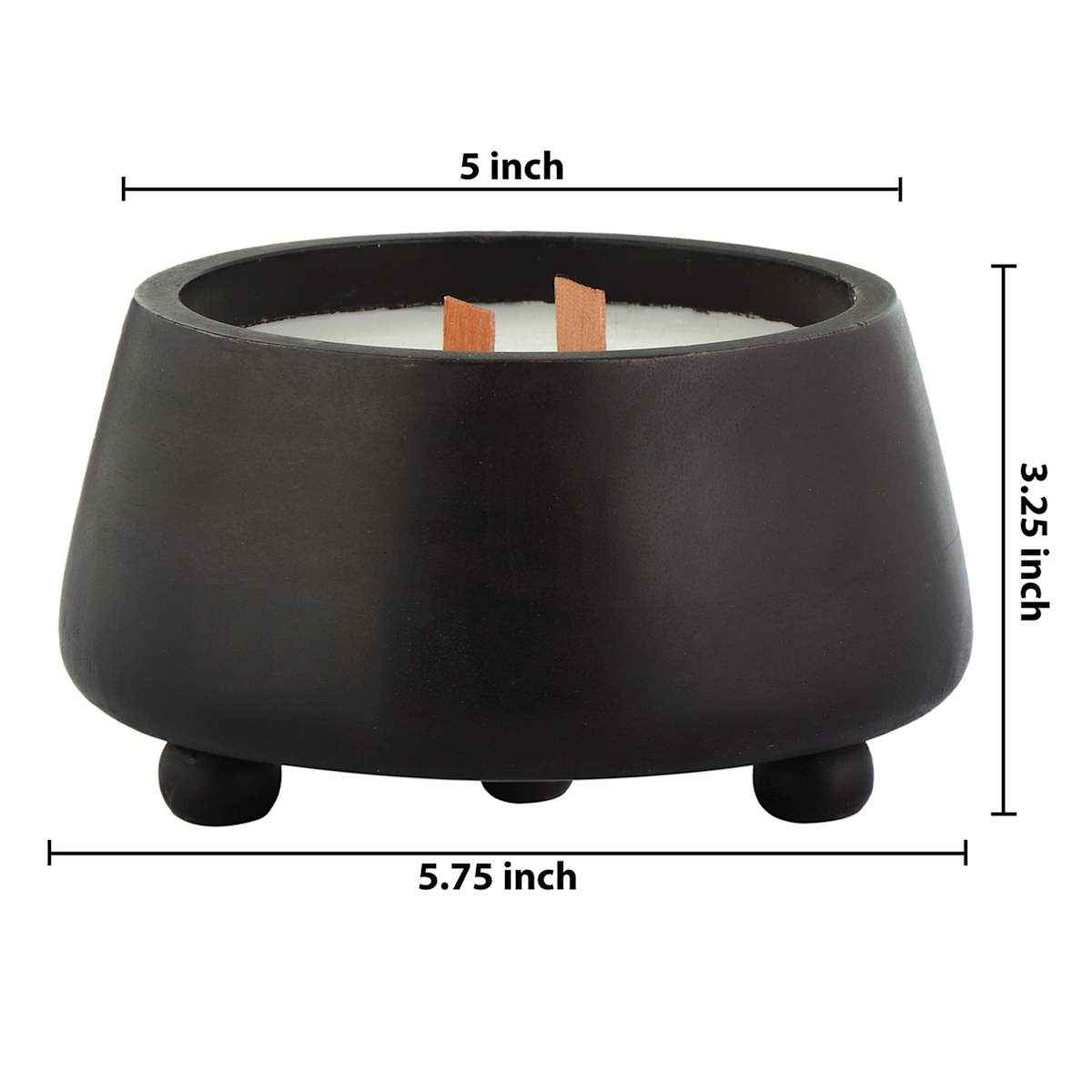 At Home Black Wood Wick Citronella Candle 12oz