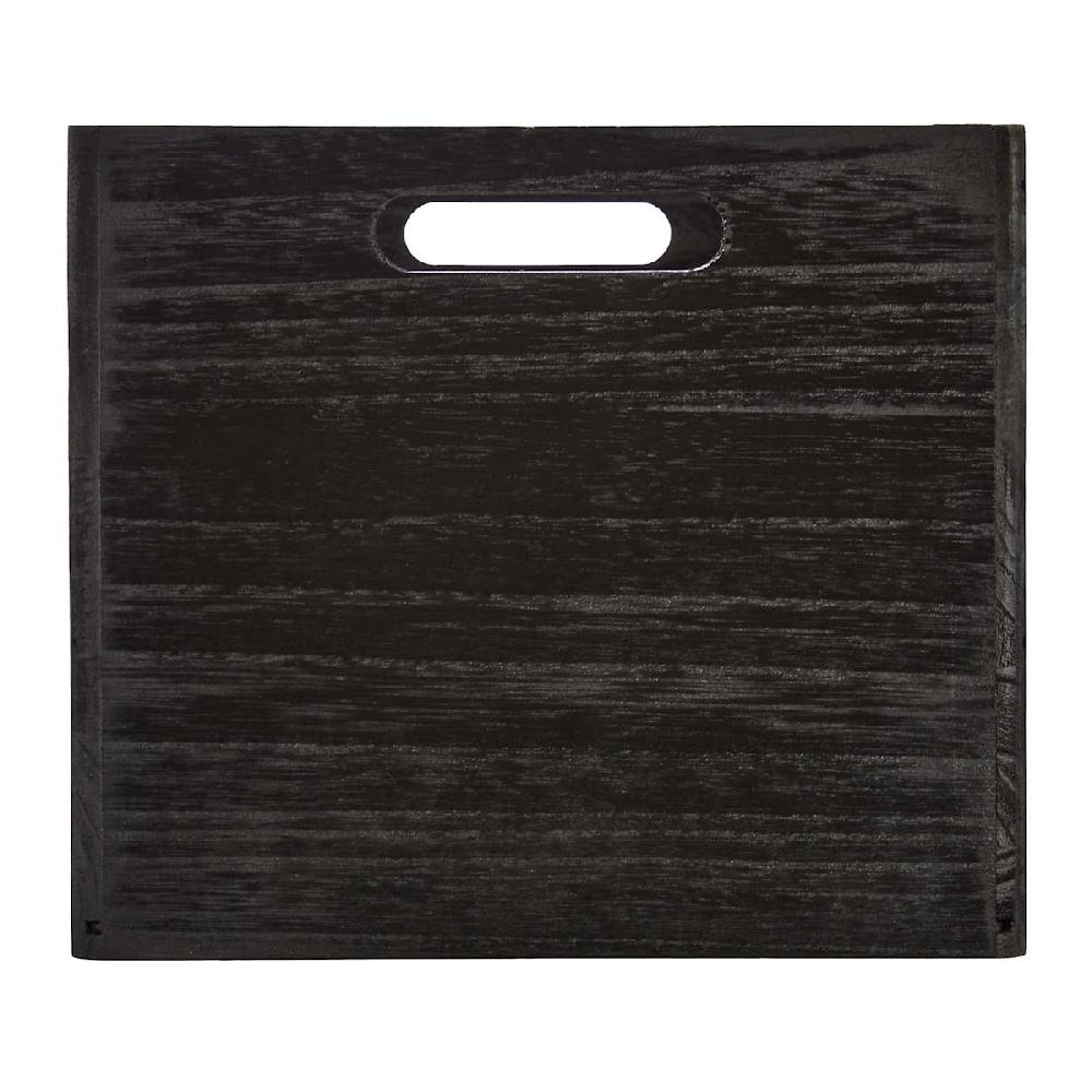 At Home Black Wooden Storage Basket Set Medium