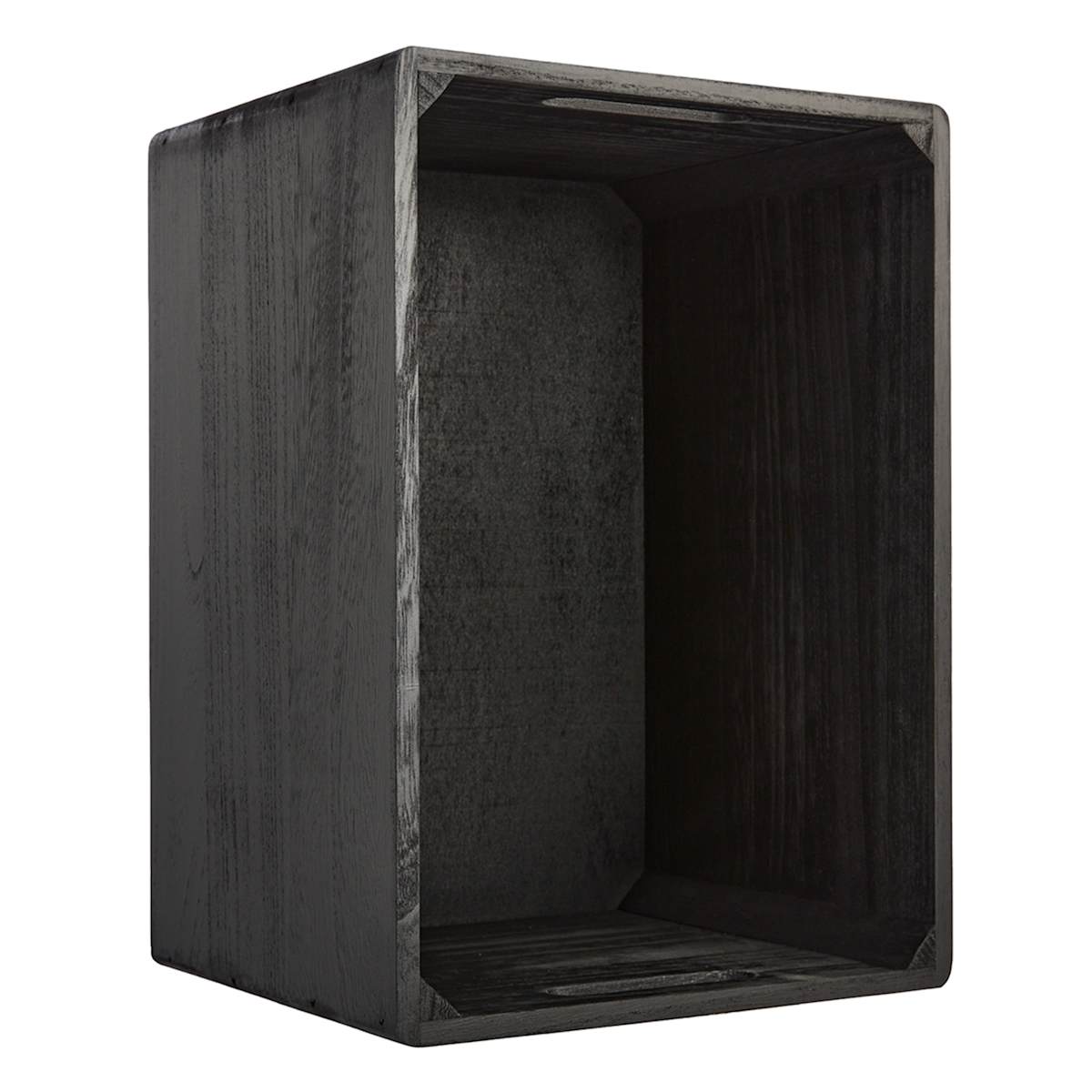 At Home Black Wooden Storage Basket Set Medium