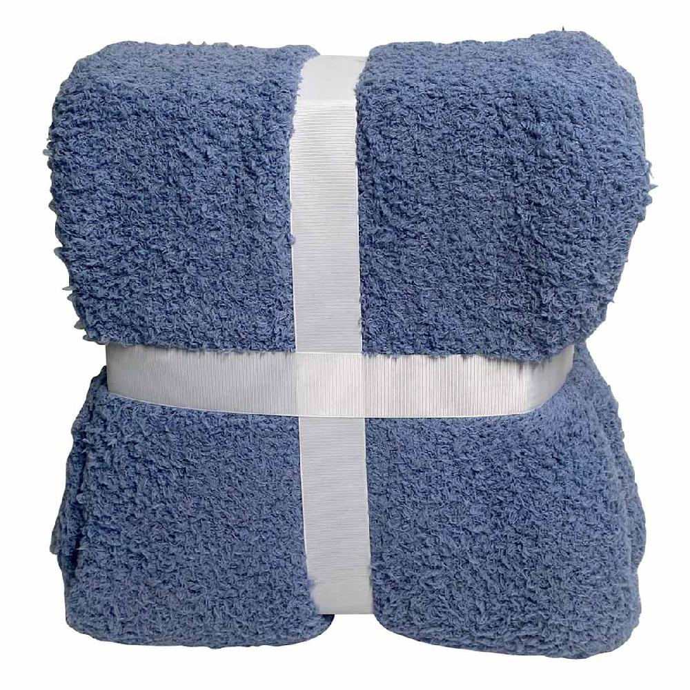 At Home Blue Cozy Knit Bed Blanket King