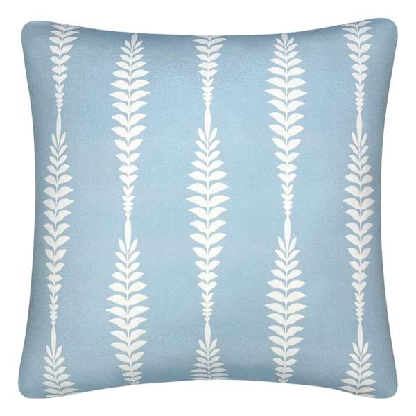 at home Blue Fern Print Throw Pillow 18"