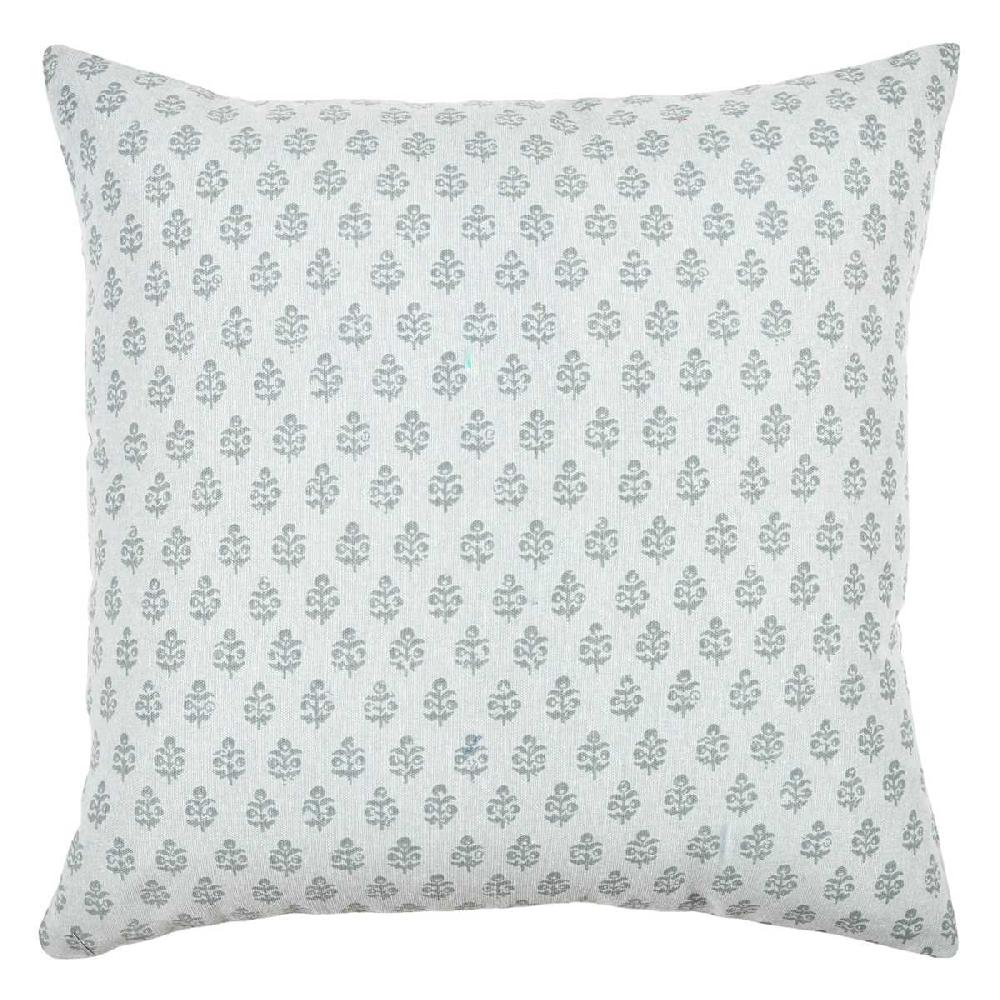 At Home Blue Floral Print Throw Pillow 18"