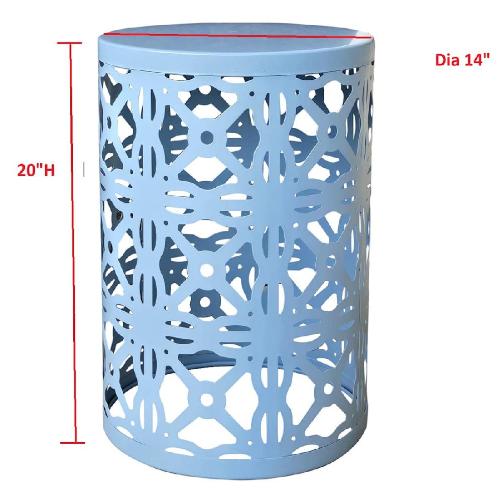 At Home Blue Metal Plant Stand 20"