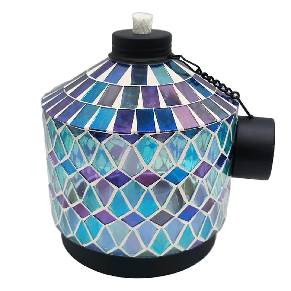 At Home Blue Mosaic Table Torch