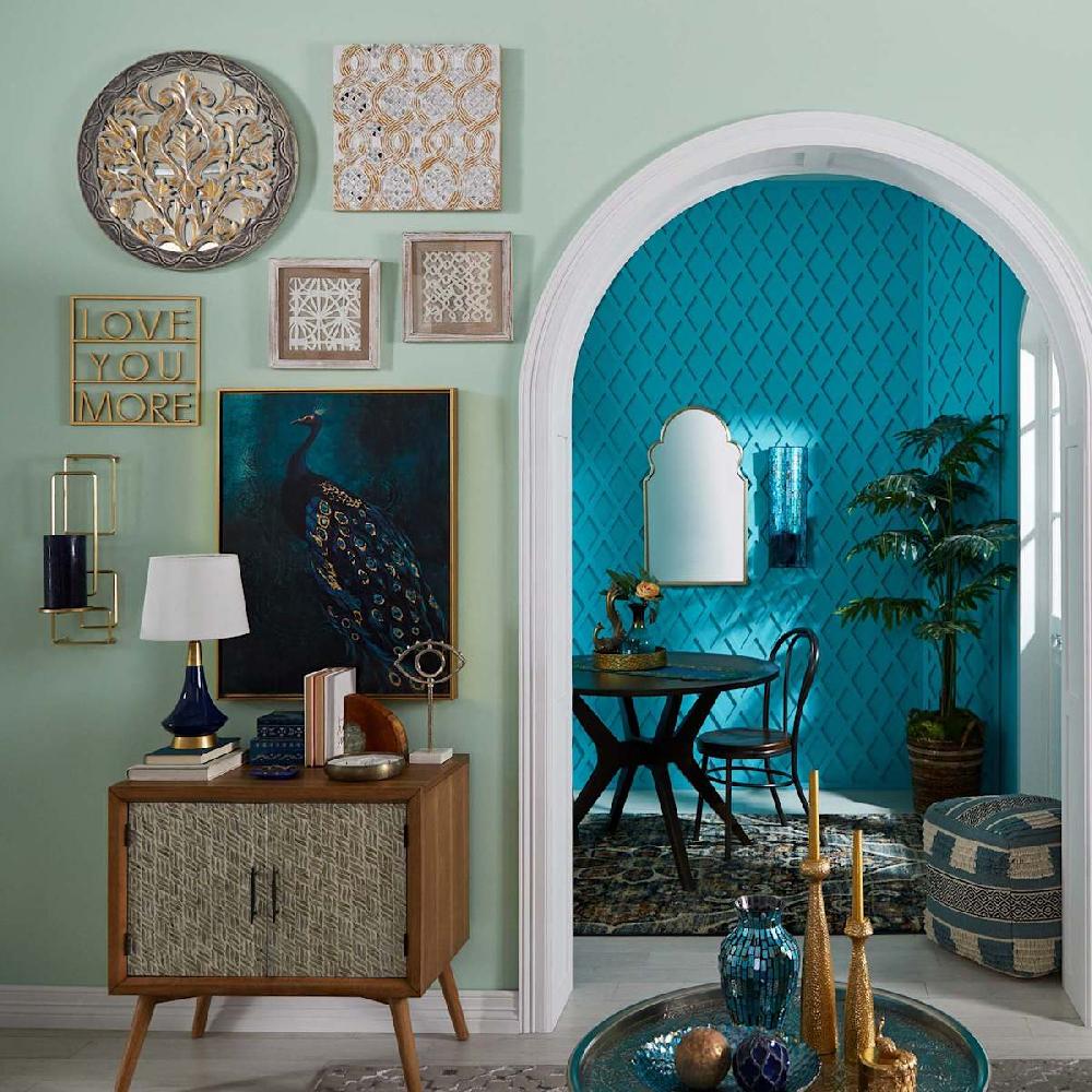 At Home Blue Mosaic Wall Sconce 24"