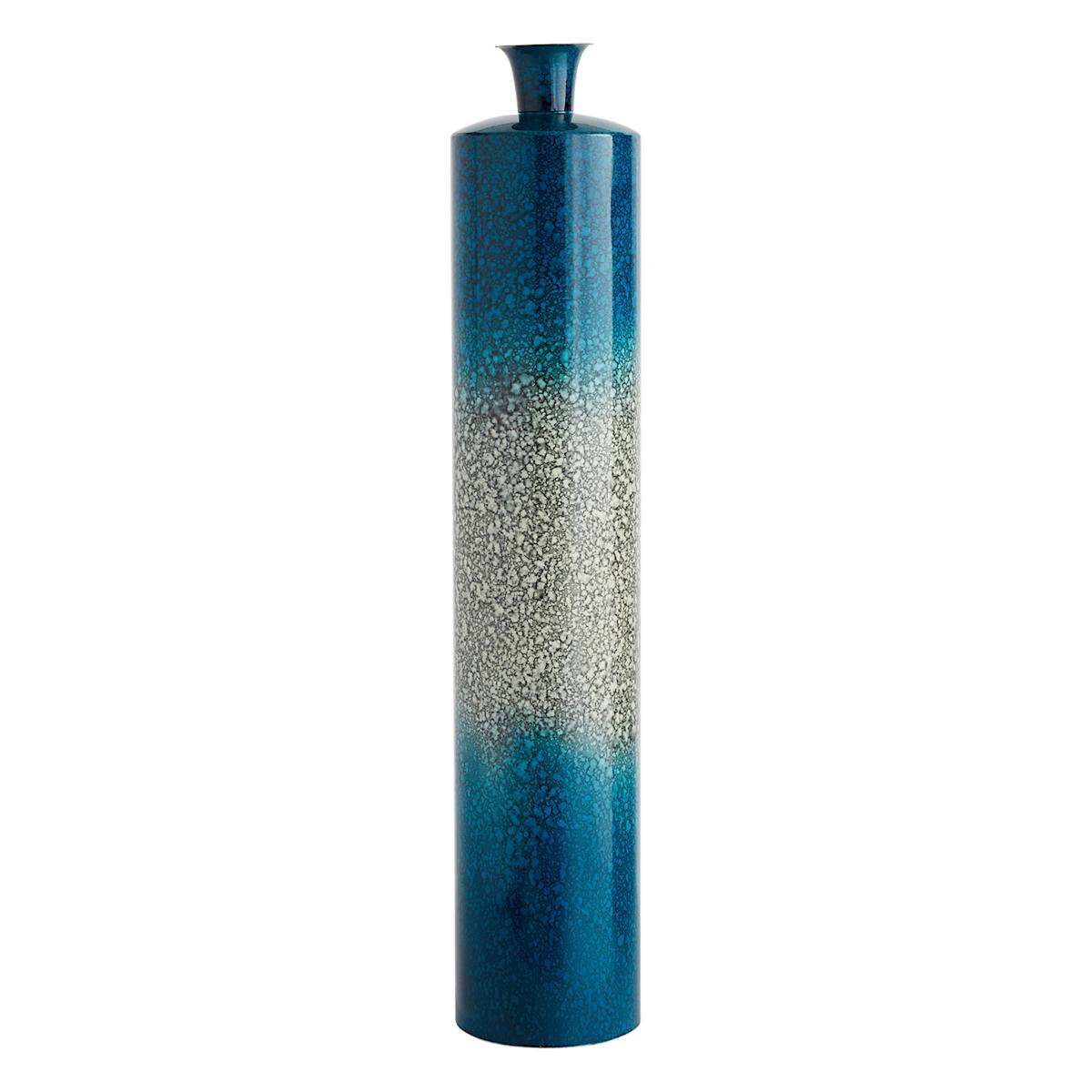 At Home Blue Ombre Metal Bottle Floor Vase 38"