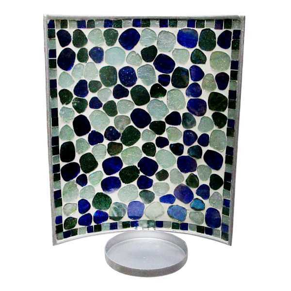 at home Blue Pebble Mosaic Wall Sconce 10"