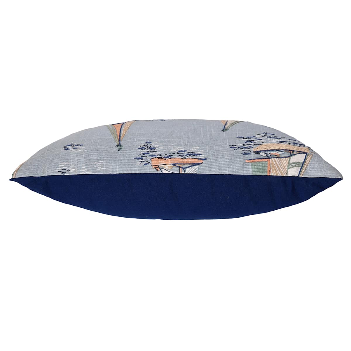 At Home Blue Sailboat Embroidered Throw Pillow 18"