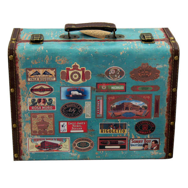 at home Blue Vintage Suitcase 14x5