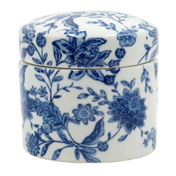at home Blue & White Floral Porcelain Box 5"