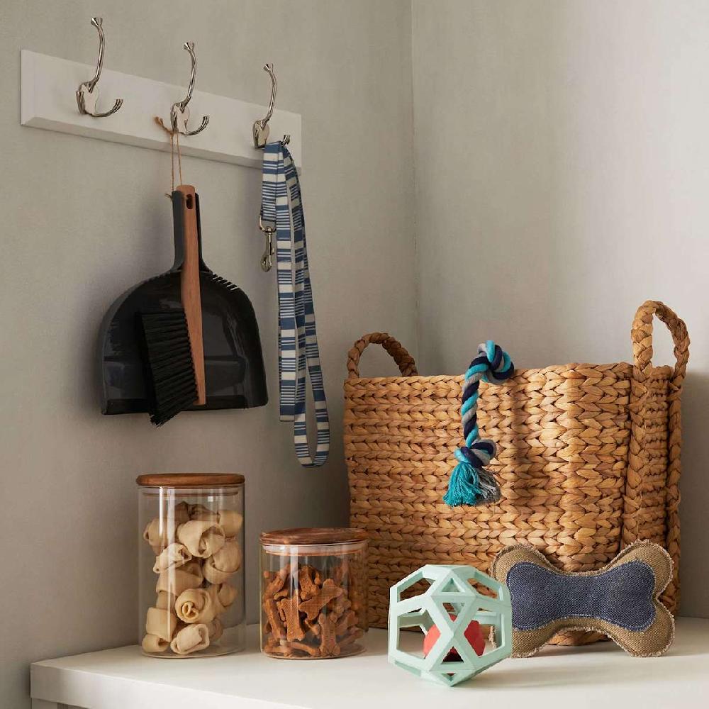 At Home Braided Arrow Weave Storage Basket Large